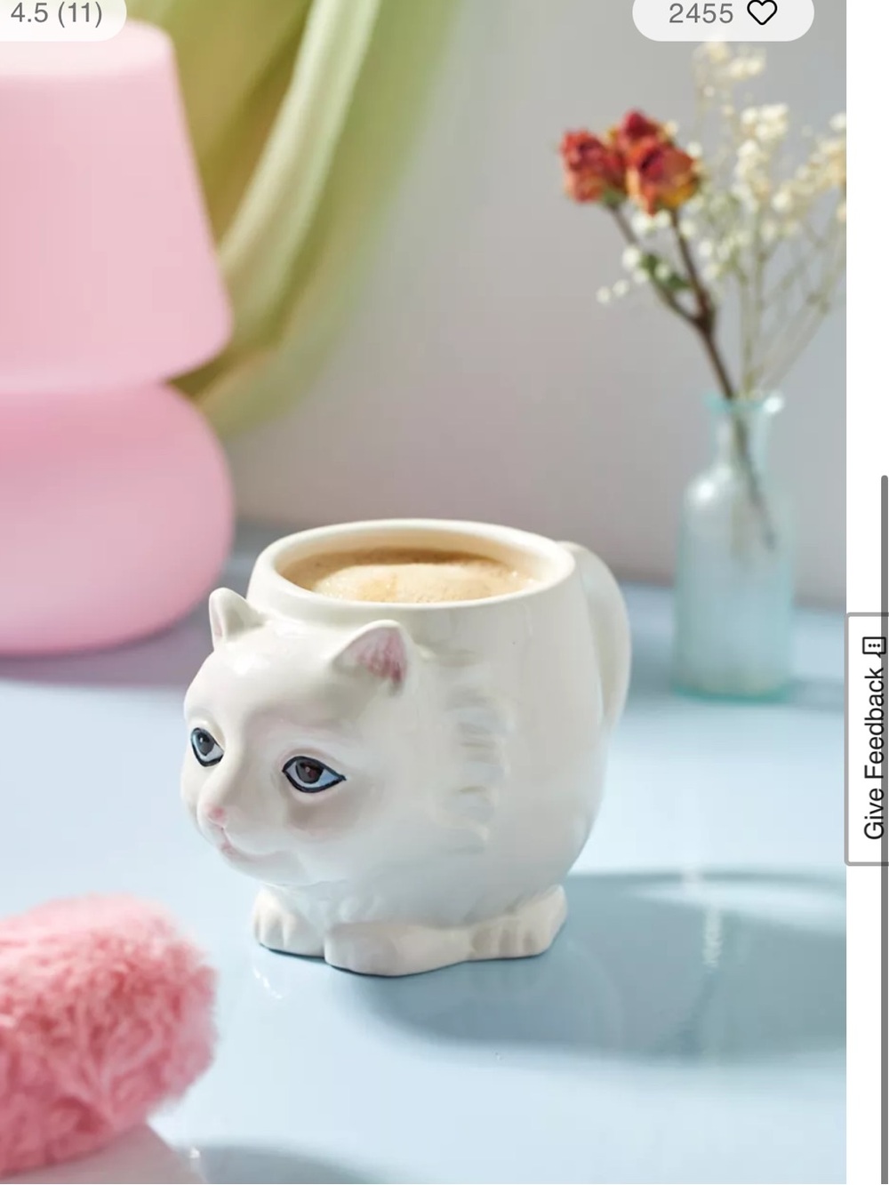 Urban Outfitters White Cat Ceramic Bowl with Blue-Eyed Detail